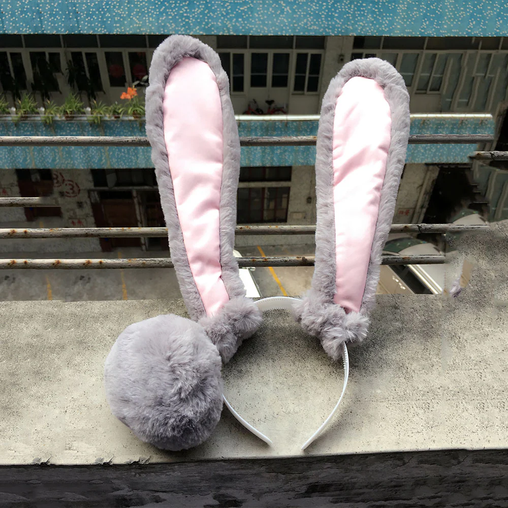 Zootopia Costume Judy Hopps The Rabbit Ears Headband and Tail Cosplay Accessories - Image 7
